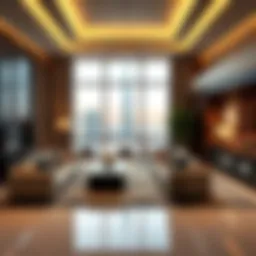 Luxurious two-bedroom living space with Burj Khalifa view