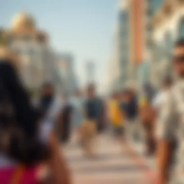 Cultural diversity with people from various backgrounds enjoying the city