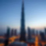 Aerial view of AG Towers showcasing its unique silhouette against the Dubai skyline