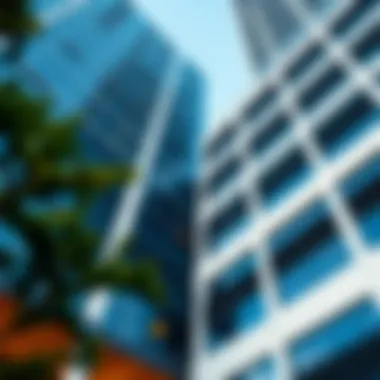 Close-up of AG Towers' architectural details emphasizing its modern design