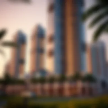 Real Estate Trends Shaped by Al Shatha Tower's Influence Digital rendering of real estate trends in Dubai influenced by Al Shatha Tower