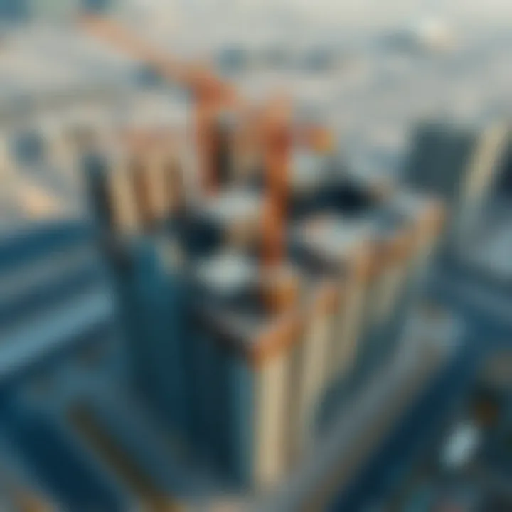 Aerial View of Construction Project Aerial view of a major construction project in Dubai