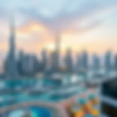 Dubai Skyline and Architectural Marvels Aerial view of Dubai skyline showcasing modern architecture
