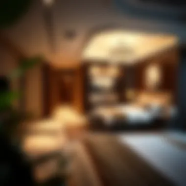 Luxurious Hotel Room Interiors Interior view of a hotel room highlighting luxury amenities