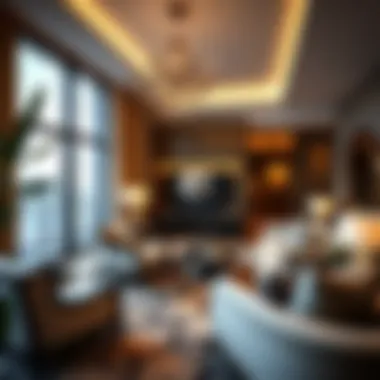 Stylish living space inside an apartment in Concord Tower