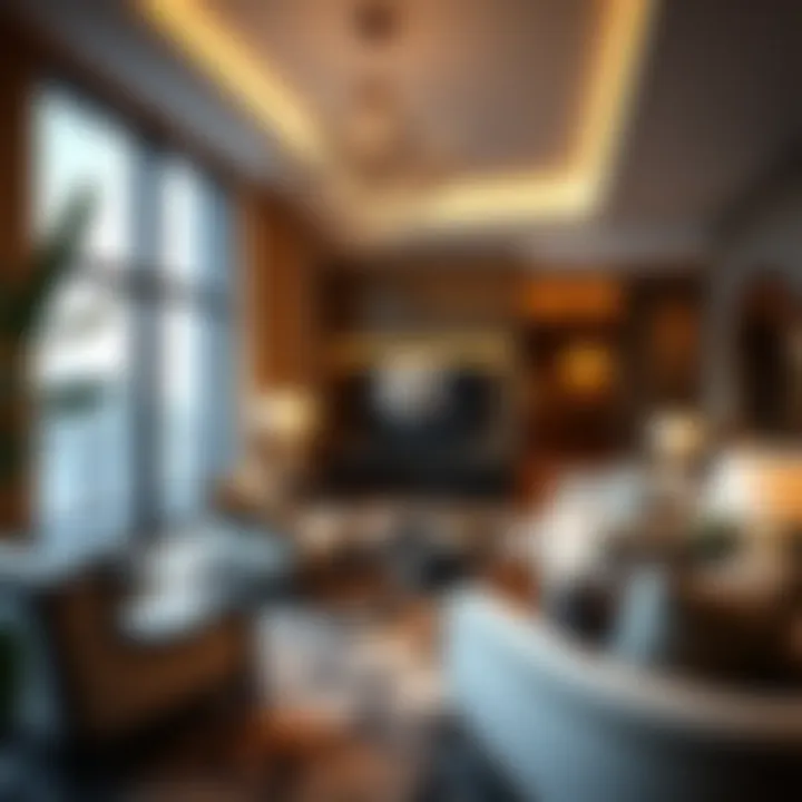 Stylish living space inside an apartment in Concord Tower