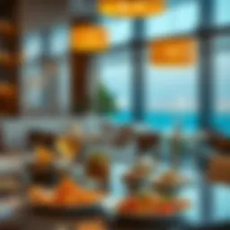 Elegant dining setup showcasing diverse cuisines