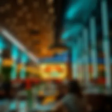 Vibrant Restaurant Atmosphere Vibrant atmosphere of a popular restaurant in JBR
