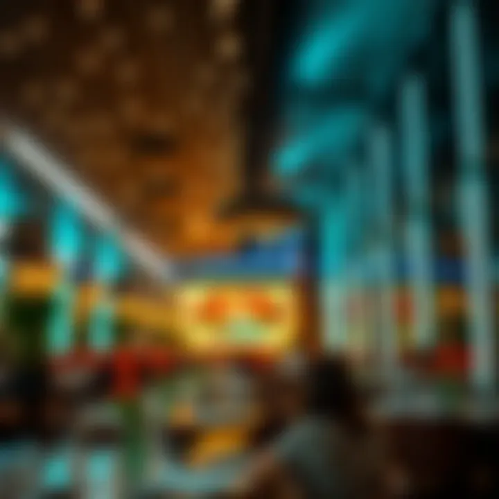 Vibrant Restaurant Atmosphere Vibrant atmosphere of a popular restaurant in JBR