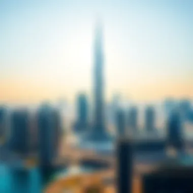 D1 Tower: Iconic Skyline Presence Panoramic view of Dubai skyline with D1 Tower as a focal point