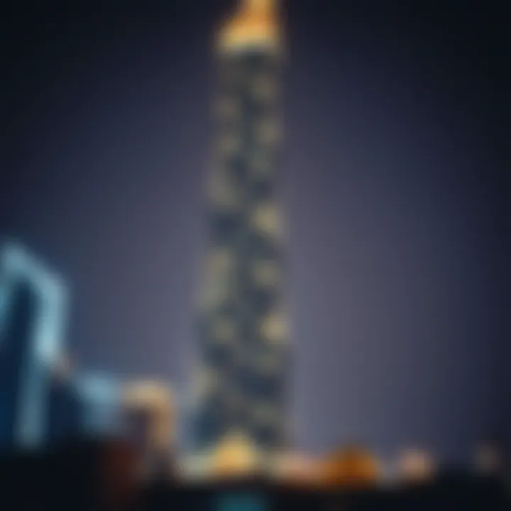 D1 Tower: A Nighttime Marvel D1 Tower illuminated at night, enhancing its silhouette against the skyline