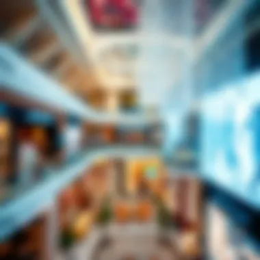 Interior shot of Dubai Hills Mall highlighting shopping and leisure spaces