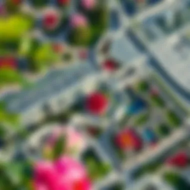 An aerial view of the Dubai Miracle Garden illustrating its intricate design and layout