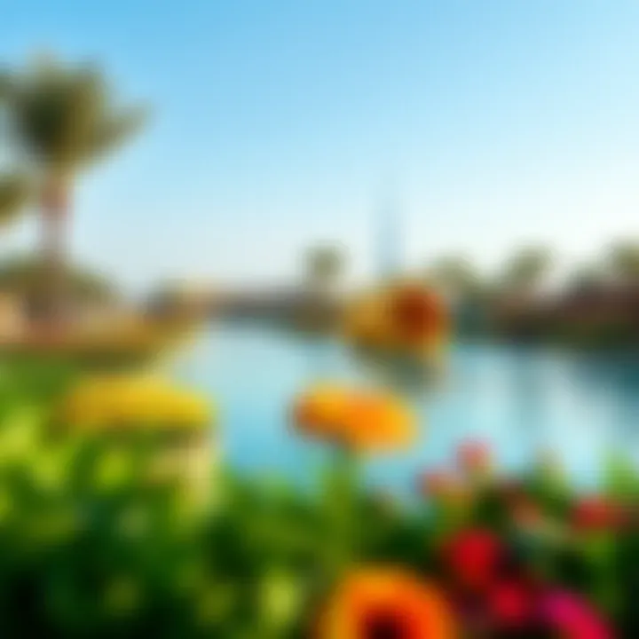 The lush landscape and serene waters of Dubai Water Park