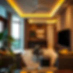 Modern living room in a 1 BHK apartment