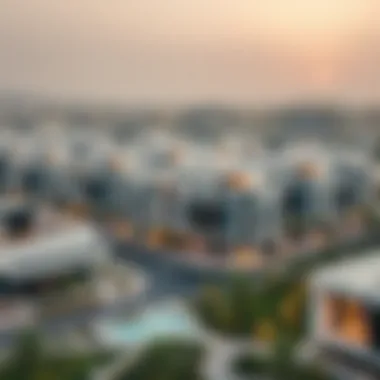 Modern Architecture in Ajman Marsa Aerial view of Ajman Marsa showcasing modern architecture