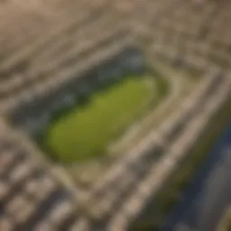 Aerial view of Al Furjan showcasing residential complexes and green spaces