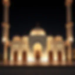 Stunning exterior view of Al Manara Mosque showcasing its unique architectural design