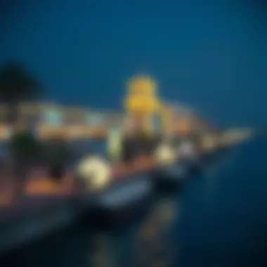 Scenic Al Seef Mall by Dubai Creek Scenic view of Al Seef Mall along Dubai Creek