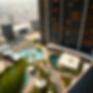 Aerial Perspective of Azizi Aura's Location Aerial view showcasing the Azizi Aura's strategic location in Dubai