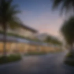 Vibrant exterior view of Carrefour Damac Hills surrounded by lush landscaping