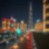 Festive lights illuminating Dubai's skyline during Christmas