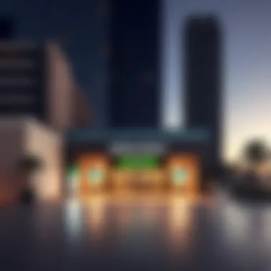 Metro Station Entrance Dubai Metro station entrance with modern architecture