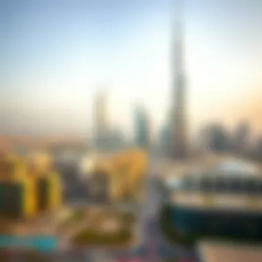 Dubai Production City Skyline Panoramic view of Dubai Production City skyline