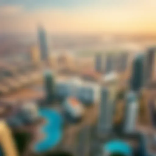 Aerial view of Dubai skyline showcasing real estate developments