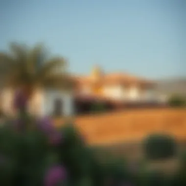Traditional Farmhouse Landscape Picturesque landscape surrounding a traditional farmhouse