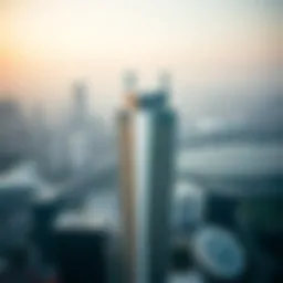 Aerial view of I Rise Tower showcasing its unique architectural design