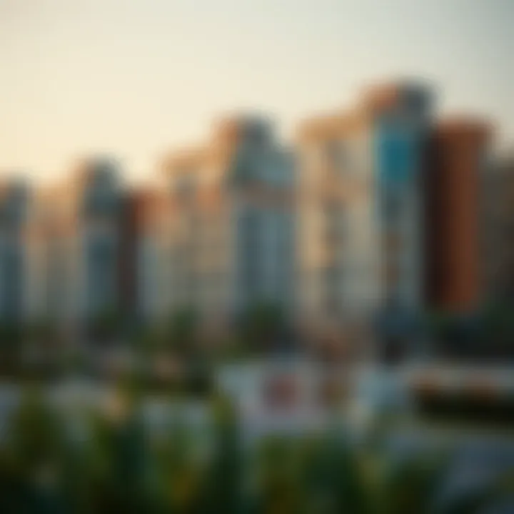 Diverse Architectural Styles in Residential Areas Modern residential buildings reflecting diverse architectural styles