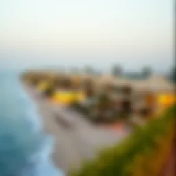 Panoramic view of Jumeirah beach showcasing luxury villas along the coastline