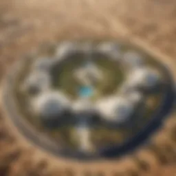 Aerial view of Madina Dubailand showcasing its modern architecture and lush landscapes