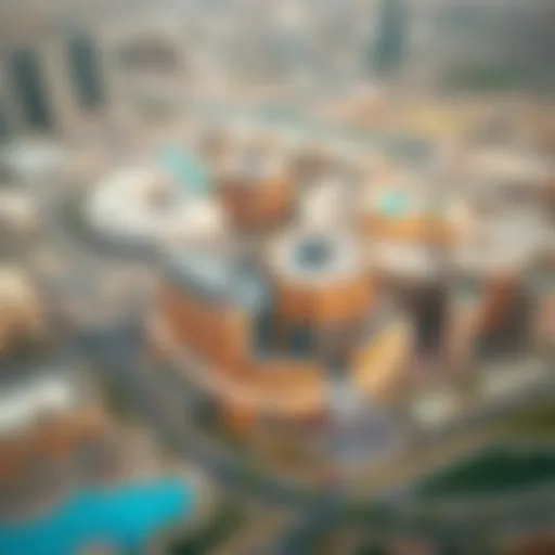 Aerial view of Dubai Hills Mall and surrounding areas