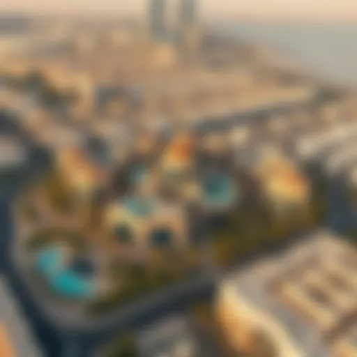 Aerial view of مركز الريم showcasing its unique architectural features