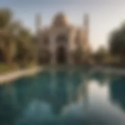 A picturesque view of a Dubai landmark showcasing local architecture.