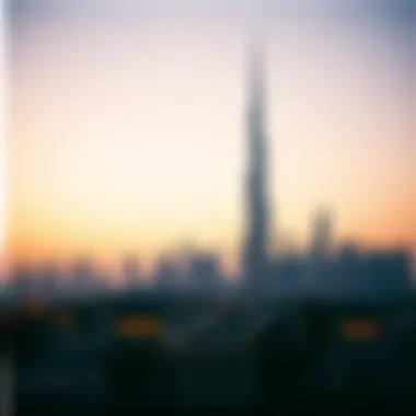 Dubai Skyline at Sunset A breathtaking view of the Dubai skyline at sunset