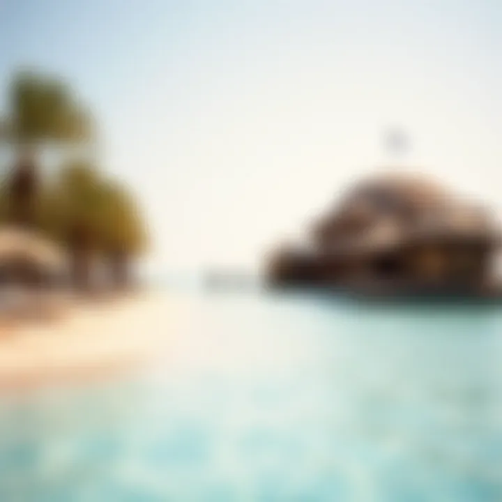 Serene Beach in Dubai A serene beach scene with crystal-clear waters