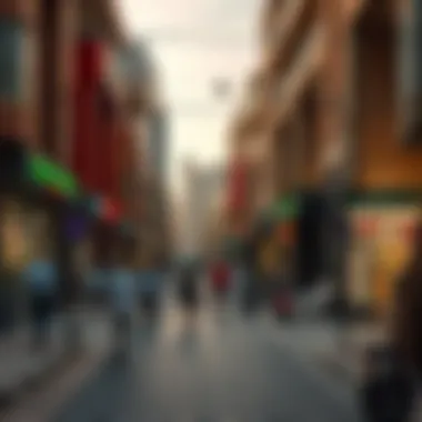 Vibrant Street Life in Al Karama Vibrant street view of Al Karama showcasing local amenities