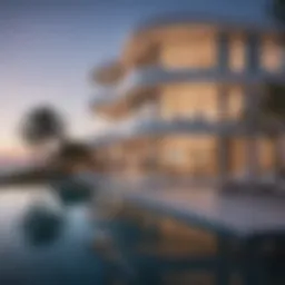Stunning modern architecture of a sea view residence in Dubai