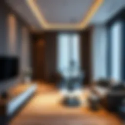 A modern studio apartment in Deira showcasing contemporary design