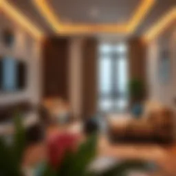 Modern studio room interior design showcasing aesthetic features