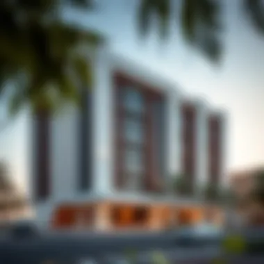 Modern Architecture of Awqaf Building Exterior view of the Awqaf Building showcasing modern architecture