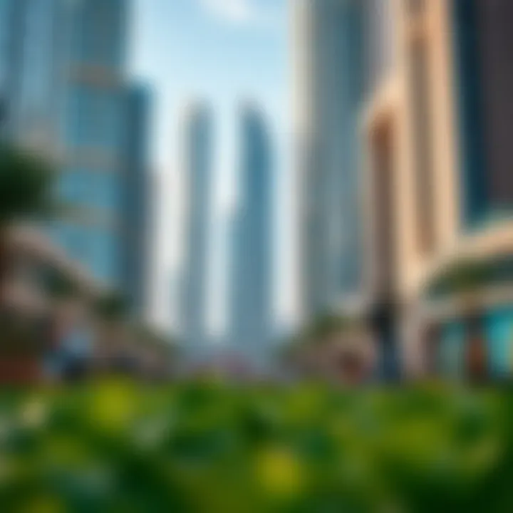 Leisure Activities in Dubai Mall Park Visitors enjoying leisure activities in Dubai Mall Park amidst stunning skyscrapers