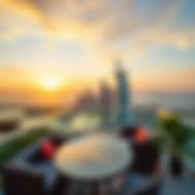 Sunset View from Seven Palm Vibrant sunset view from a terrace in Seven Palm, showcasing the beauty of the Dubai skyline
