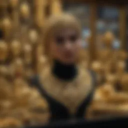 Intricate gold jewelry displayed in Dubai souks