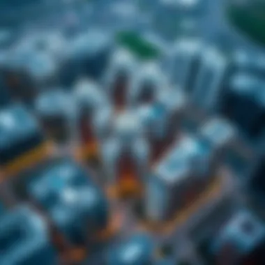 Aerial view of the JLT Cluster showcasing its architectural diversity