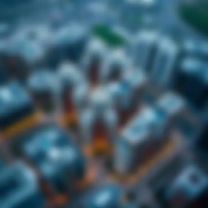 Aerial view of the JLT Cluster showcasing its architectural diversity