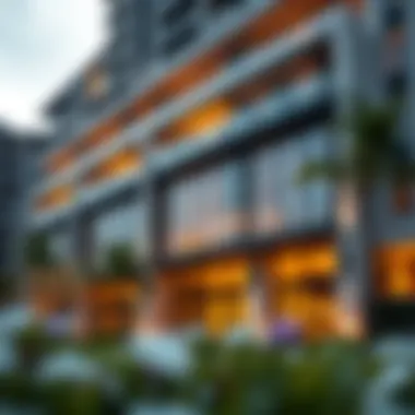 The Architectural Elegance of Marina Suites Stunning view of the Marina Suites Building's facade showcasing modern architecture